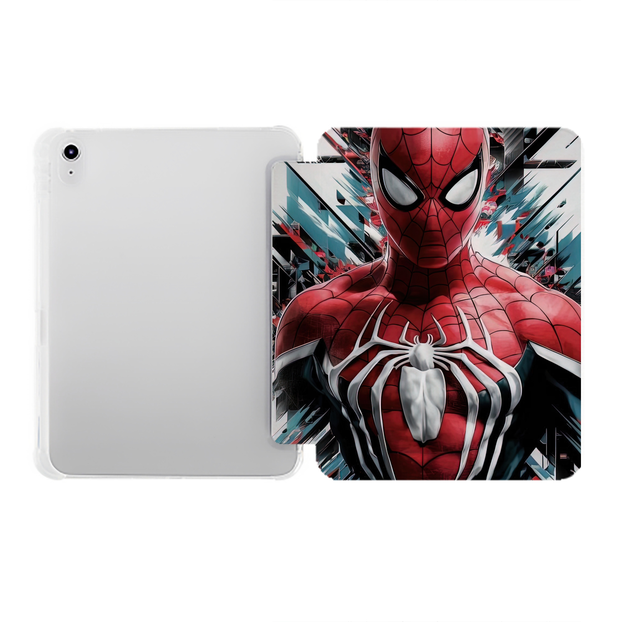 （画像用） Spider Man スパイダーマン IPad ケース ペン収納付き 三つ折りスタンド PUレザー×シリコン 対応機種9.5/10.5/10.9インチ